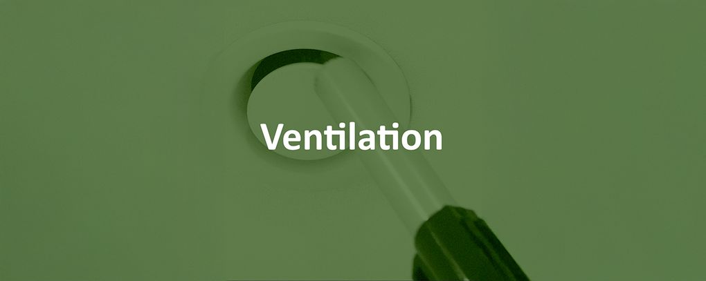 Rengöring av ventilation med texten Ventilation.