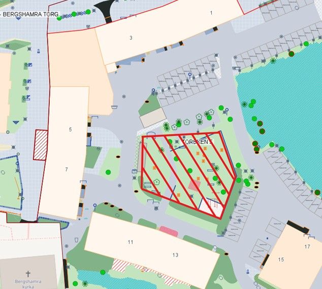 Ritad karta över ett arbetsområde.