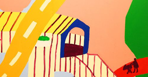 Muralkonst i olika färger.